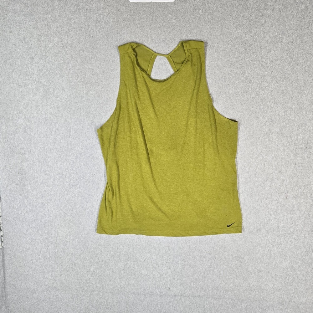 Nike Women Tank Top XL Green Activewear Dri-Fit Yoga Muscle Pullover Stretch